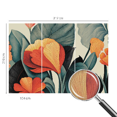 Peel and stick fototapet med färgglada blommor
