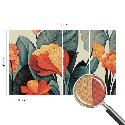 Peel and stick fototapet med färgglada blommor