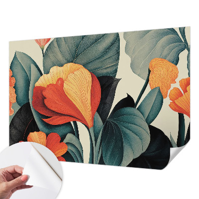 Peel and stick fototapet Färgglada blommor