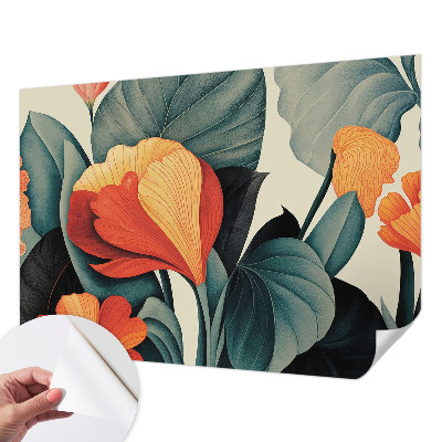 Peel and stick fototapet Färgglada blommor