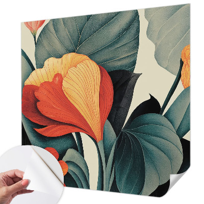 Peel and stick fototapet Färgglada blommor