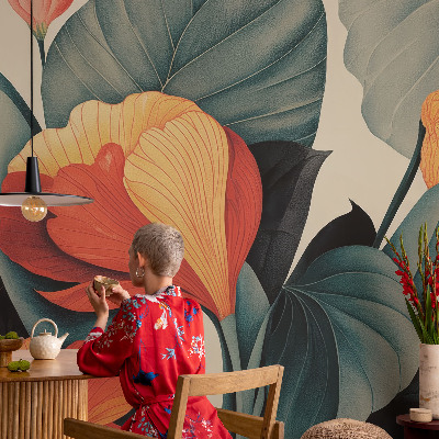 Peel and stick fototapet Färgglada blommor