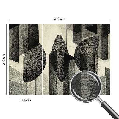 3D fototapet med geometriska former