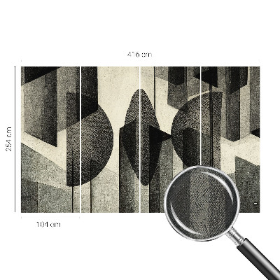 3D fototapet med geometriska former