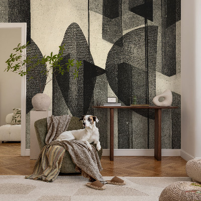 3D fototapet med geometriska former