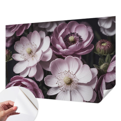 Fototapet barn med blommönster för barnrum