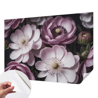 Fototapet barn med blommönster för barnrum
