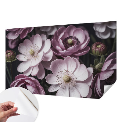 Fototapet barn med blommönster för barnrum