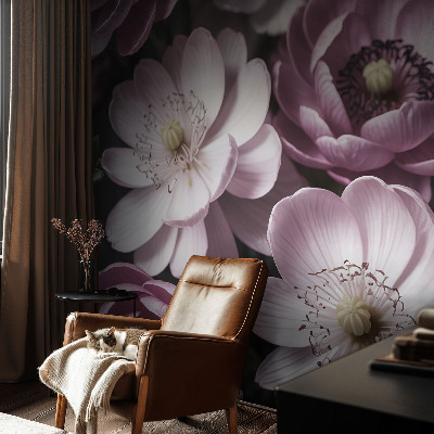 Fototapet barn med blommönster för barnrum