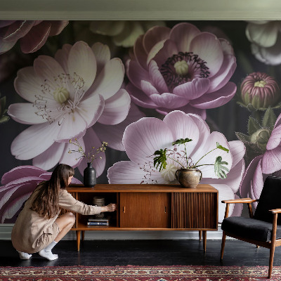 Fototapet barn med blommönster för barnrum