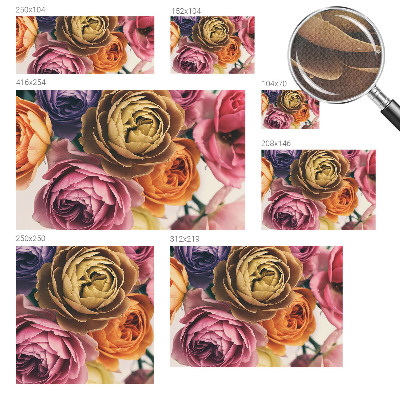 Fototapet barnrum Färgglada rosor