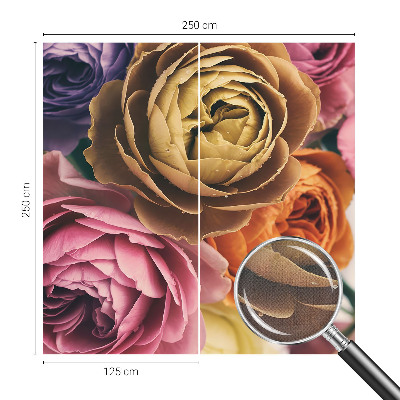 Fototapet barnrum med färgglada rosor