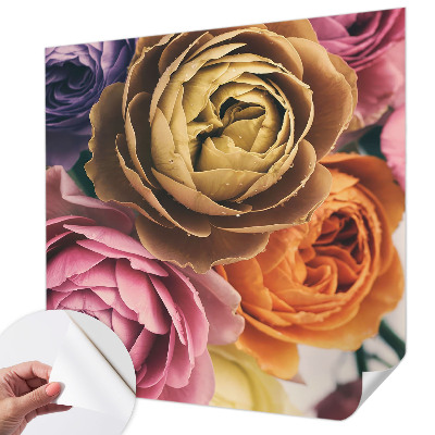 Fototapet barnrum med färgglada rosor