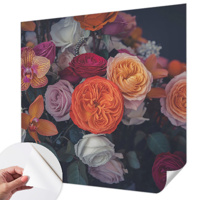 Självhäftande fototapet Färgglad bukett