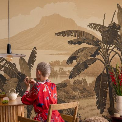 Fototapet barnrum med ett tropiskt panorammotiv