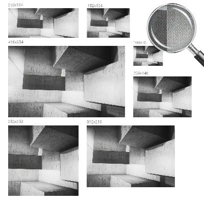Fototapet barn med geometriska skulpturer