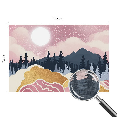 Självhäftande fototapet med motiv av en rosa solnedgång