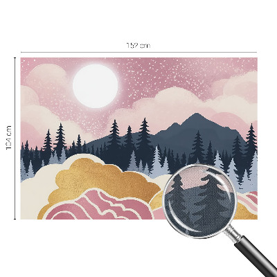 Självhäftande fototapet med motiv av en rosa solnedgång