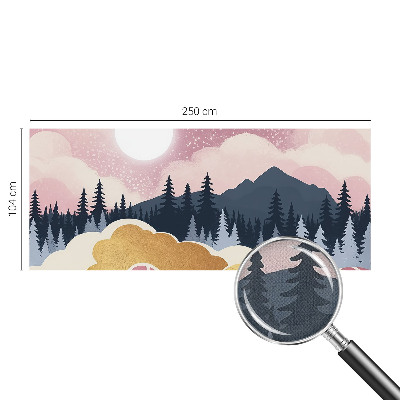 Självhäftande fototapet med motiv av en rosa solnedgång