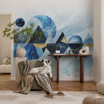 Fototapet för barn med ett kosmiskt mönster i elegant stil