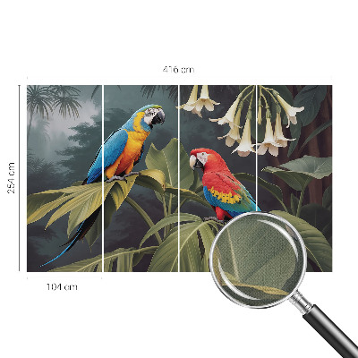 Peel and stick fototapet Färgglada papegojor