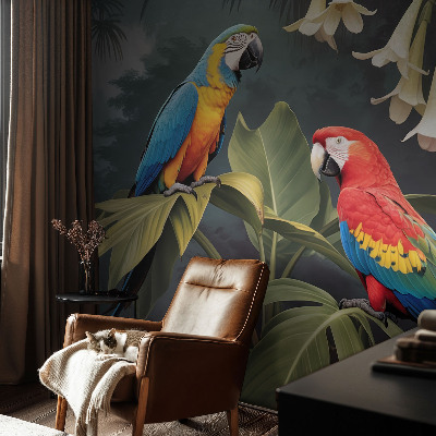 Peel and stick fototapet Färgglada papegojor
