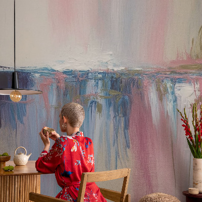 Självhäftande fototapet med färgglad abstrakt design