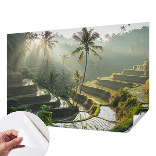 3D fototapet med motiv av paradisträdgårdens terrasser