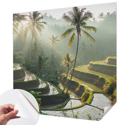 3D fototapet med motiv av paradisträdgårdens terrasser
