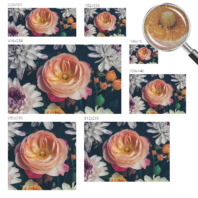 Fototapet barnrum med blommigt mönster som skapar en harmonisk atmosfär