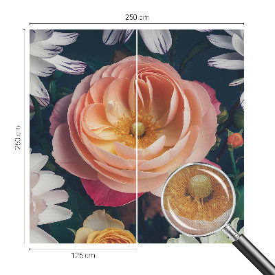 Fototapet barnrum med blommigt mönster som skapar en harmonisk atmosfär