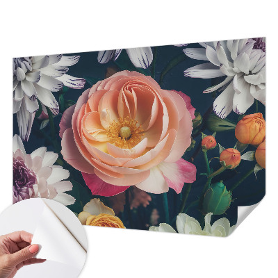 Fototapet barnrum med blommigt mönster som skapar en harmonisk atmosfär