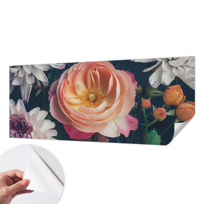 Fototapet barnrum med blommigt mönster som skapar en harmonisk atmosfär
