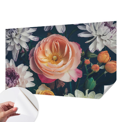 Fototapet barnrum med blommigt mönster som skapar en harmonisk atmosfär