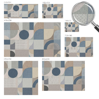 Självhäftande fotovägg med geometriskt mosaikmönster