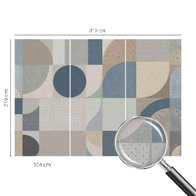 Självhäftande fotovägg med geometriskt mosaikmönster