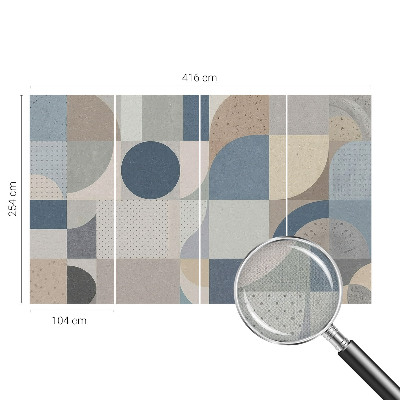 Självhäftande fotovägg med geometriskt mosaikmönster