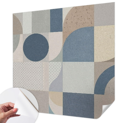 Självhäftande fotovägg med geometriskt mosaikmönster
