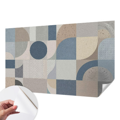 Självhäftande fotovägg med geometriskt mosaikmönster