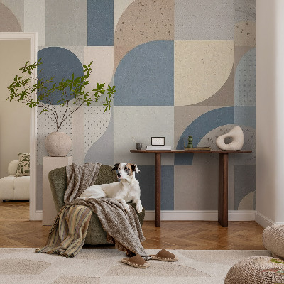 Självhäftande fotovägg med geometriskt mosaikmönster