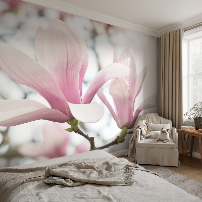 Fototapet för barn med motiv av magnoliablommor