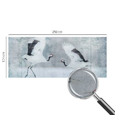 3D fototapet med ett harmoniskt motiv av kranar