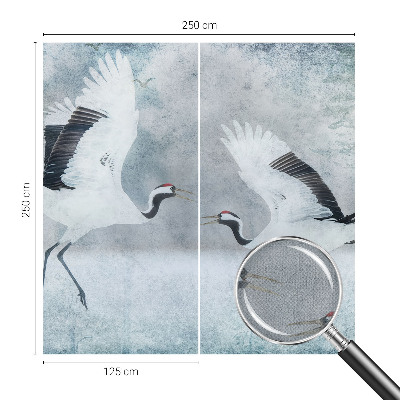 3D fototapet med ett harmoniskt motiv av kranar