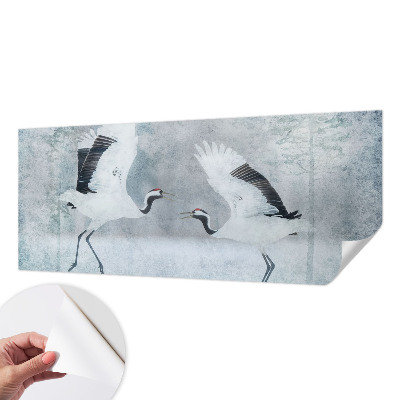 3D fototapet med ett harmoniskt motiv av kranar
