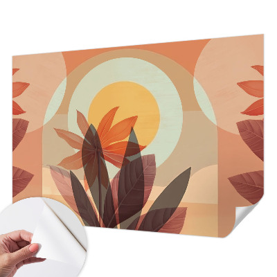 Peel and stick fototapet med blommigt abstrakt motiv