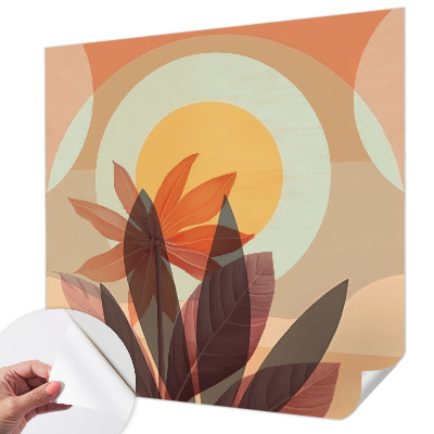 Peel and stick fototapet med blommigt abstrakt motiv