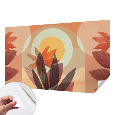 Peel and stick fototapet med blommigt abstrakt motiv