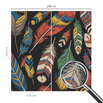 Självhäftande fotovägg Färgglada fjädrar