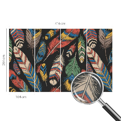 Självhäftande fotovägg Färgglada fjädrar