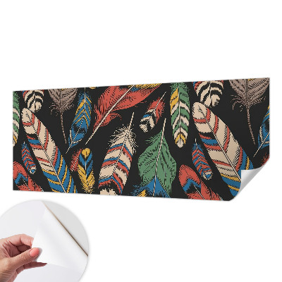 Självhäftande fotovägg Färgglada fjädrar